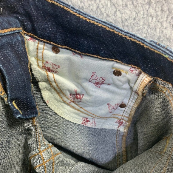 Y2K 90s True Religion Jeans Thick Stitch Boot Cut Blue WC92317QV Sz 27 X31 USA - Picture 14 of 15
